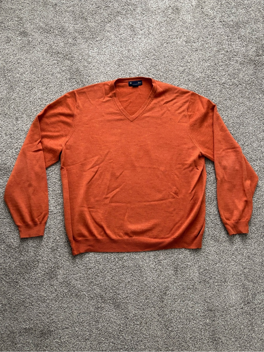 Brooks Brothers Men's V-Neck Sweater in Orange